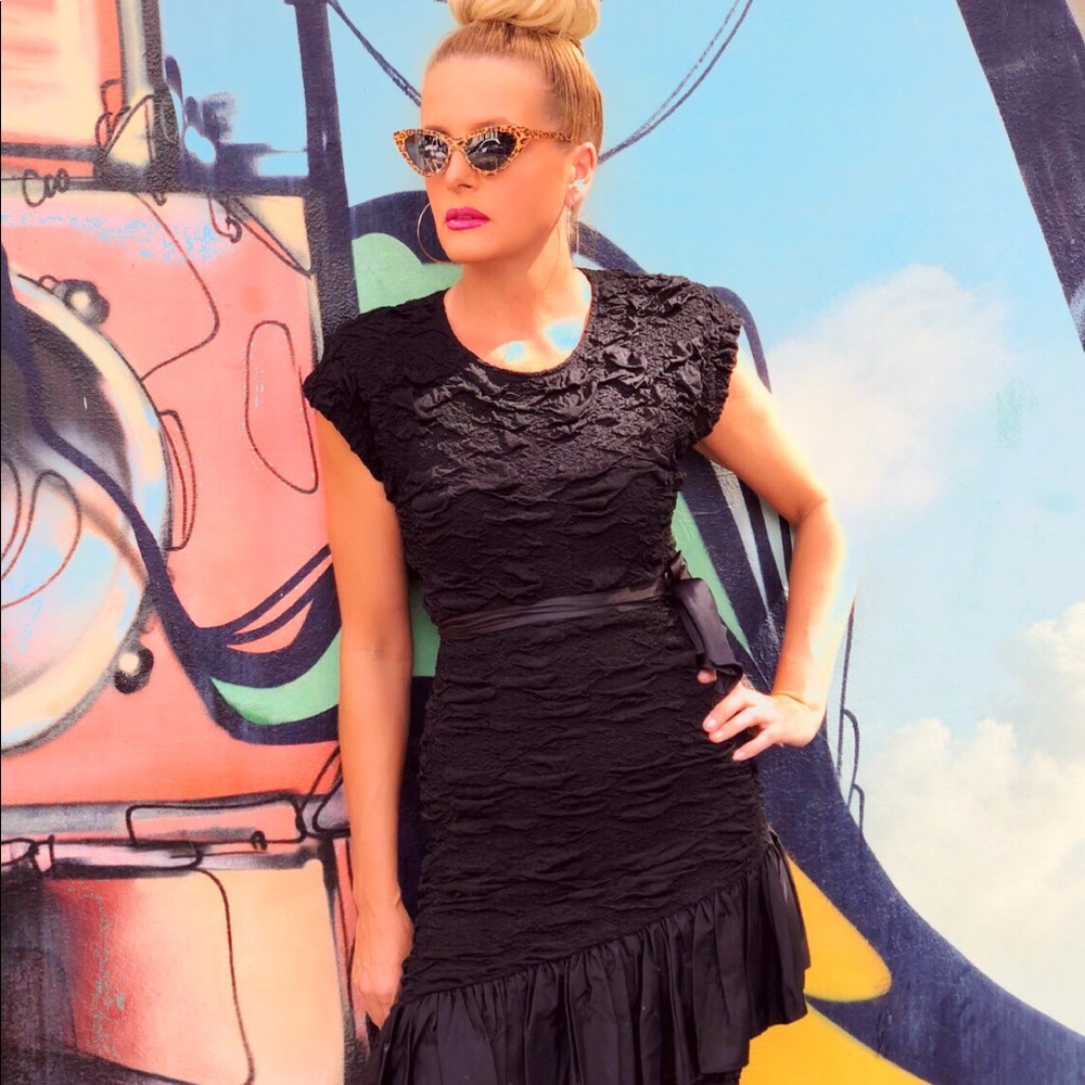 80’s Body Con Prom Dress Vintage Satin